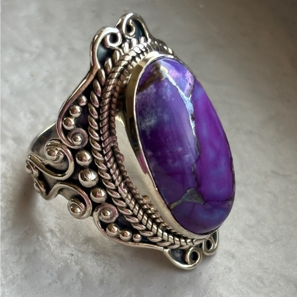 Sterling Silver Purple Turquoise Ring 6